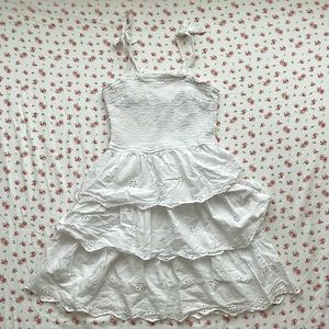Eyelet Lace Smocked Dress